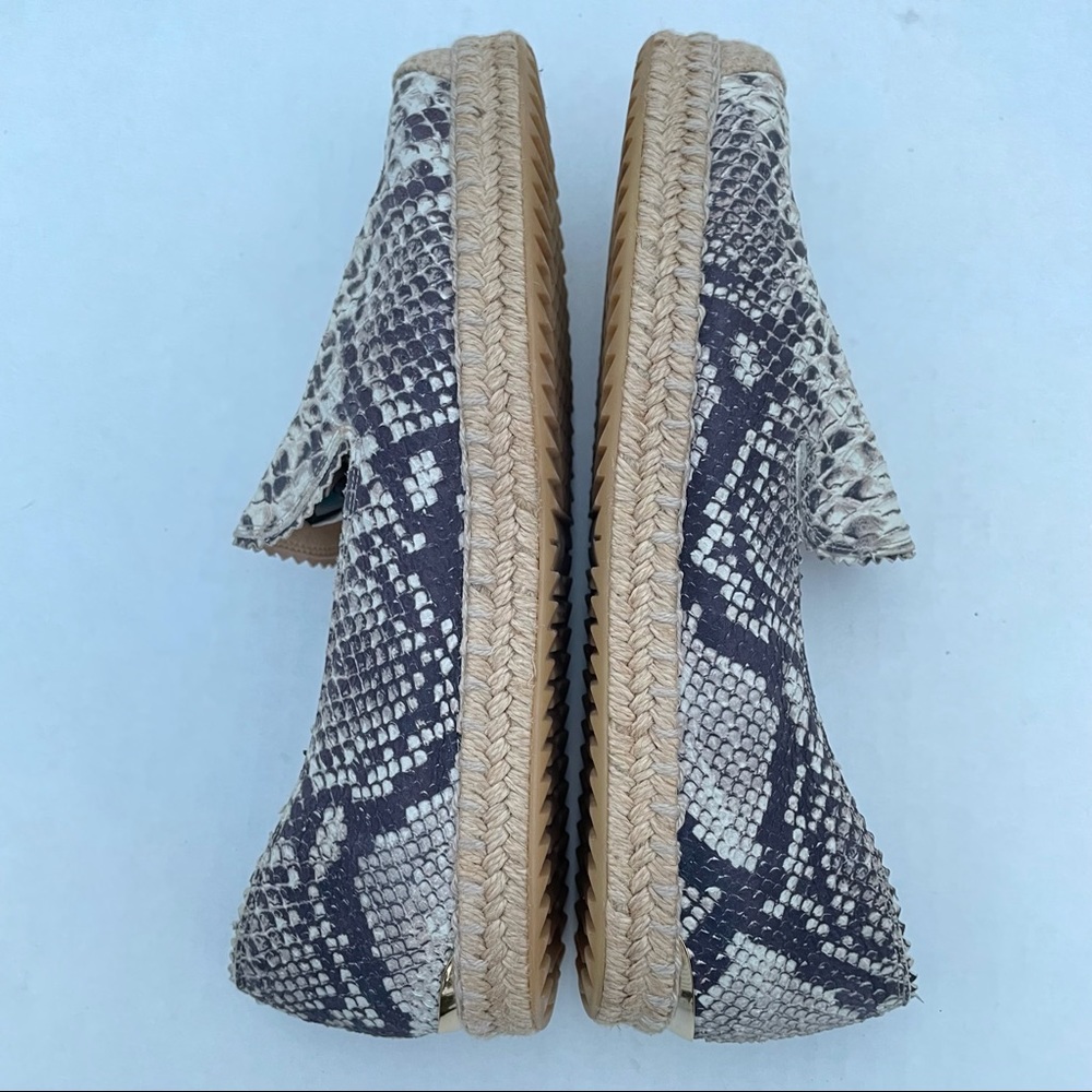 Stuart Weitzman Catalan Snake Print Leather Slip on Espadrille Natural Color - Picture 7 of 9